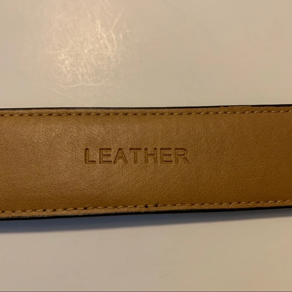Dockers Belt Genuine Leather Mens Size 42 Black Dress Belt Work Casual Daily
